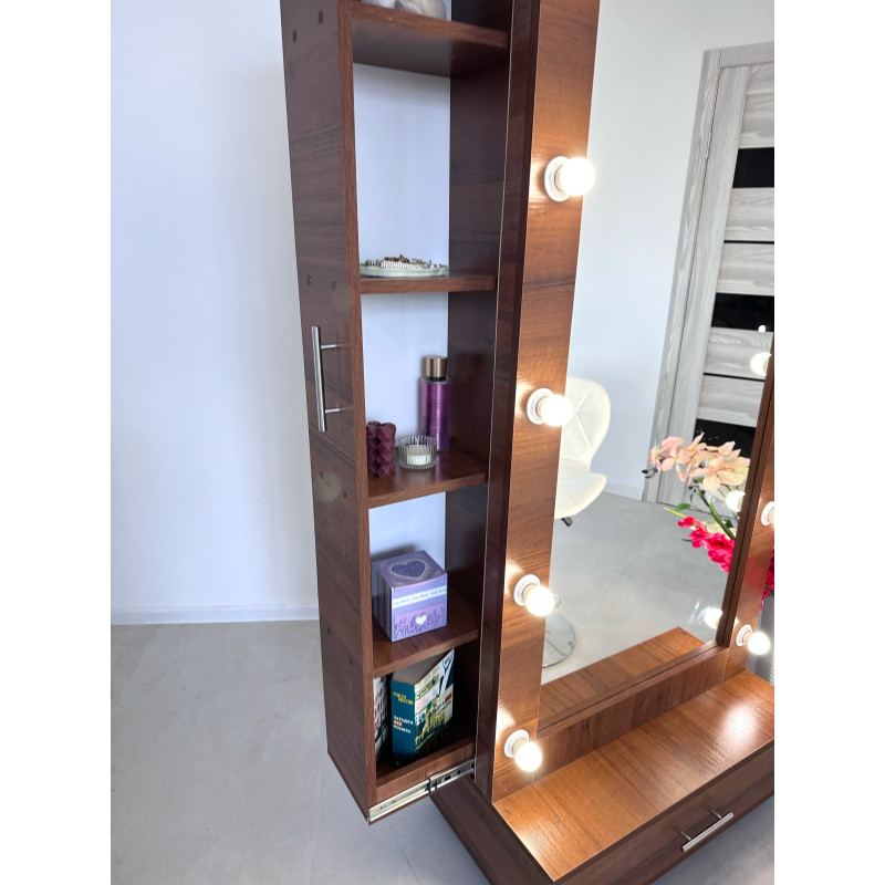 Дзеркало-шафа Wood Light Горіх Еко з Ламповою Підсвіткою