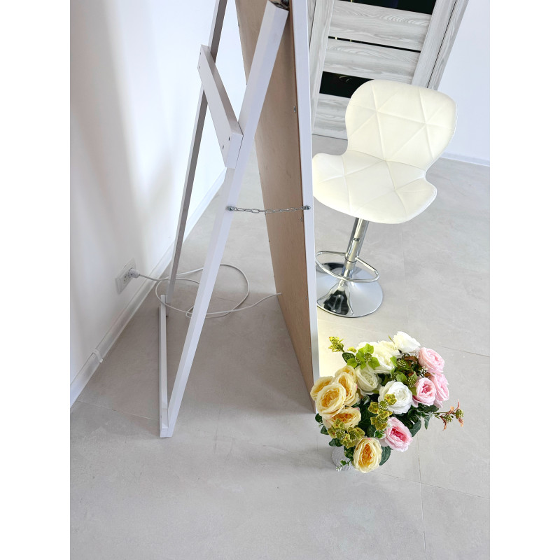 Дзеркало Elegance White Підлогове в Повний Зріст з Тонкою Рамкою та Якісною LED-Підсвіткою