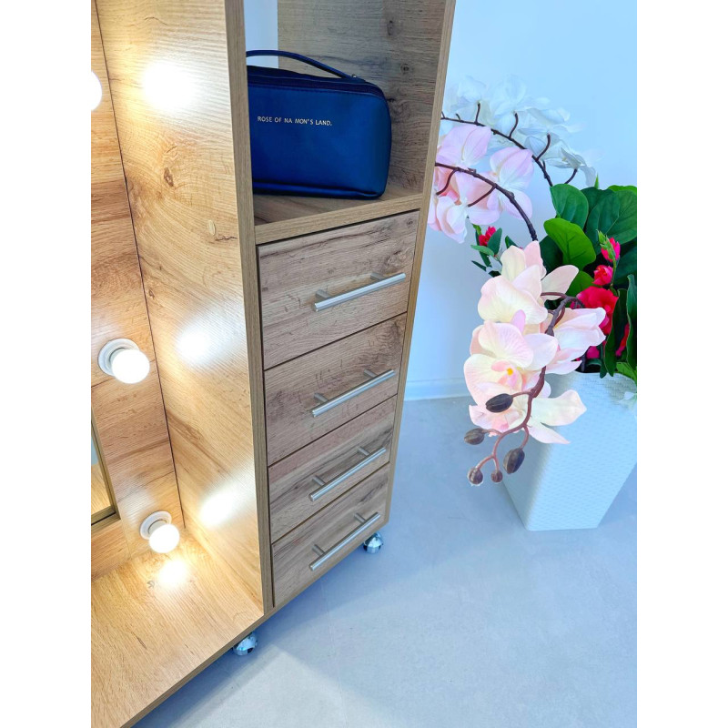Мобільне дзеркало Golden Craft Mirror в кольорі дуб крафт золотий