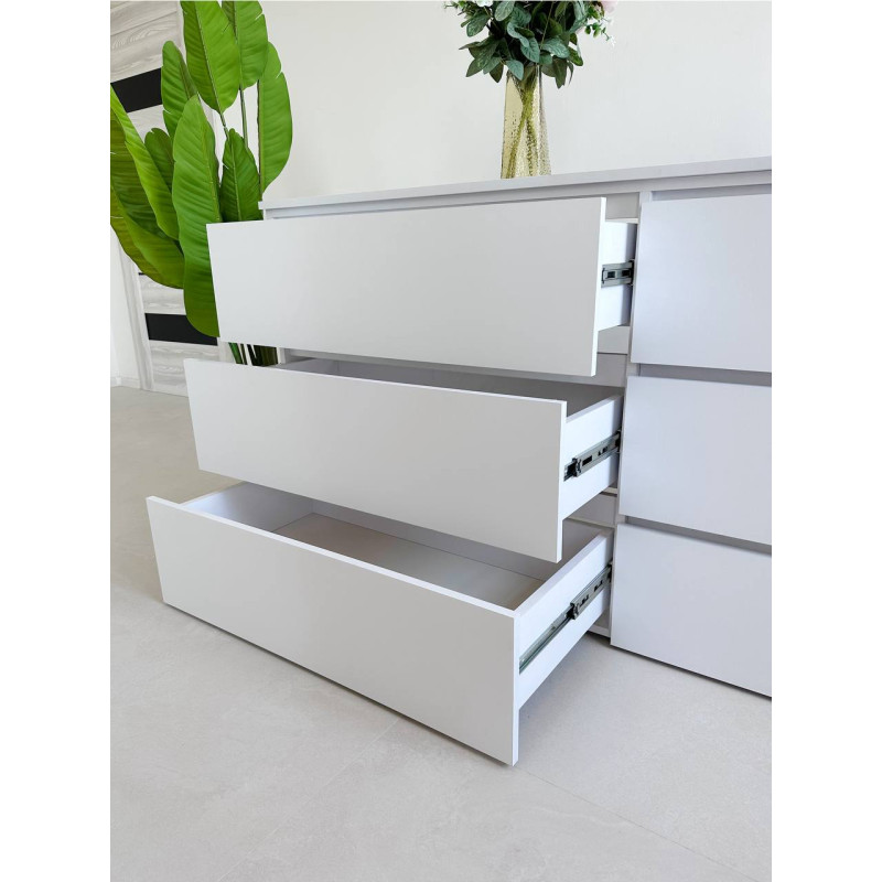 Сучасний Комод White з 6 Шухлядами та Прихованими Ручками