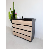 Комод Contrast Wood 4 Шухляди: Корпус Венге Магія та Фасади Дуб Сонома