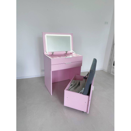 Стіл-Трансформер Pink для макіяжу з Органайзером та Пуфом