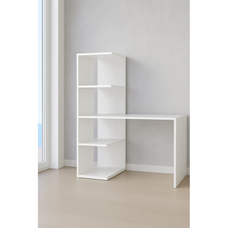 Робочий Стіл Elegance White: Естетичний Стіл-Органайзер для Навчання та Сучасного Робочого Простору