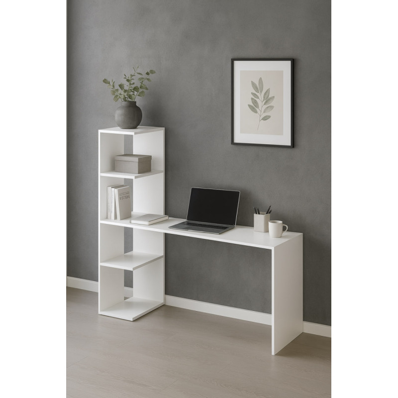 Робочий Стіл Elegance White: Естетичний Стіл-Органайзер для Навчання та Сучасного Робочого Простору