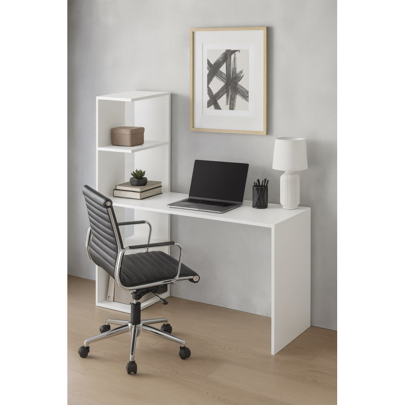 Робочий Стіл Elegance White: Естетичний Стіл-Органайзер для Навчання та Сучасного Робочого Простору
