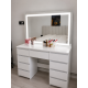 Професійний макіяжний стіл Luxe Beauty Station з LED-контуром та 9 шухлядами