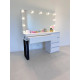 Гримерний стіл White Glam в білому кольорі з професійною підсвіткою