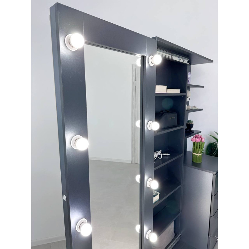 Шафа-органайзер Graphite Mirror Max з висувним дзеркалом