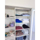 Універсальна Шафа-Купе Smart Organizer з Інтегрованим Висувним Дзеркалом та Закритими Полицями у кольорі Дуб Крафт Білий