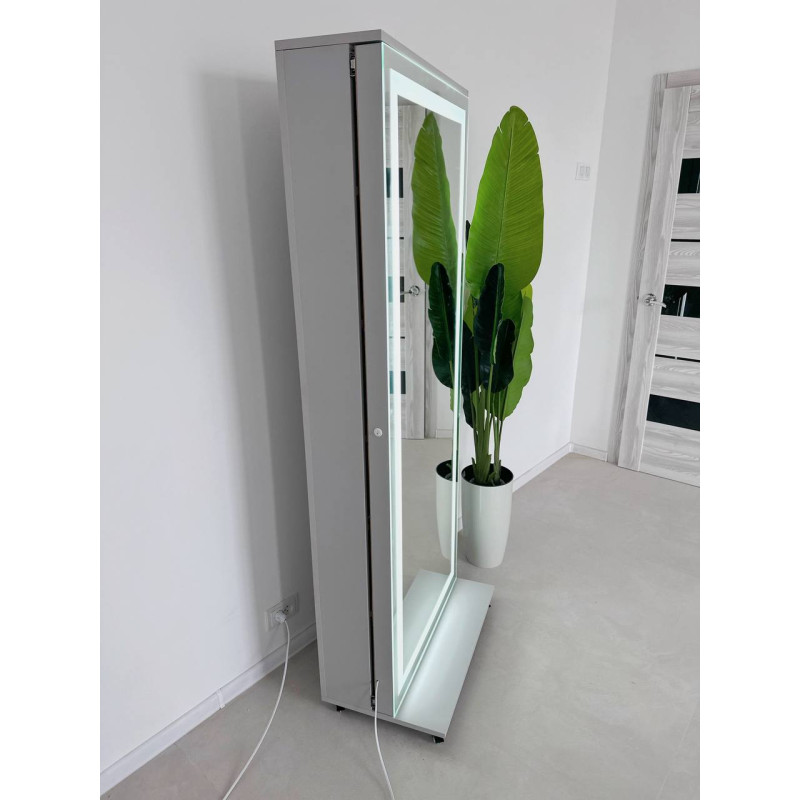 Компактна Шафа Smart Gray з Висувним Дзеркалом та Оптимізованим Зберіганням